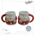 ceramic santa couple cup, christmas decoration